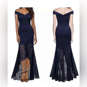 Miusol Women's Vintage Off Shoulder Floral Lace Evening Cocktail